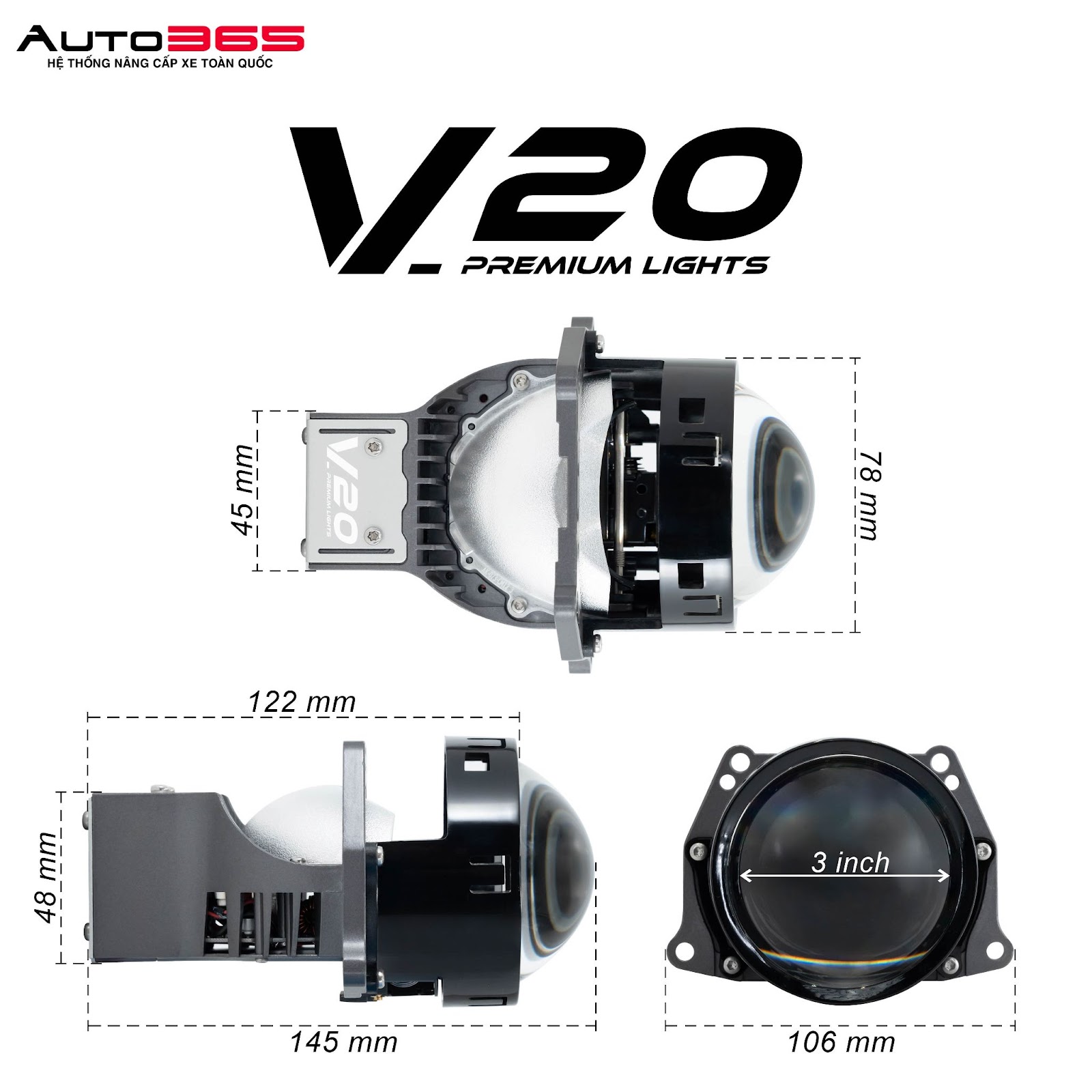 BI LED X-LIGHT V20 2023 9+1+1 (Hộp nguyên bản)